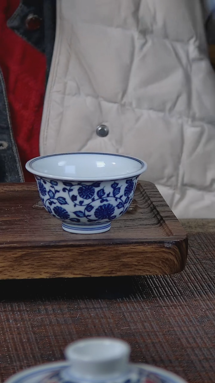 【闪购商品】折葵非器手工手绘缠枝压手杯双花