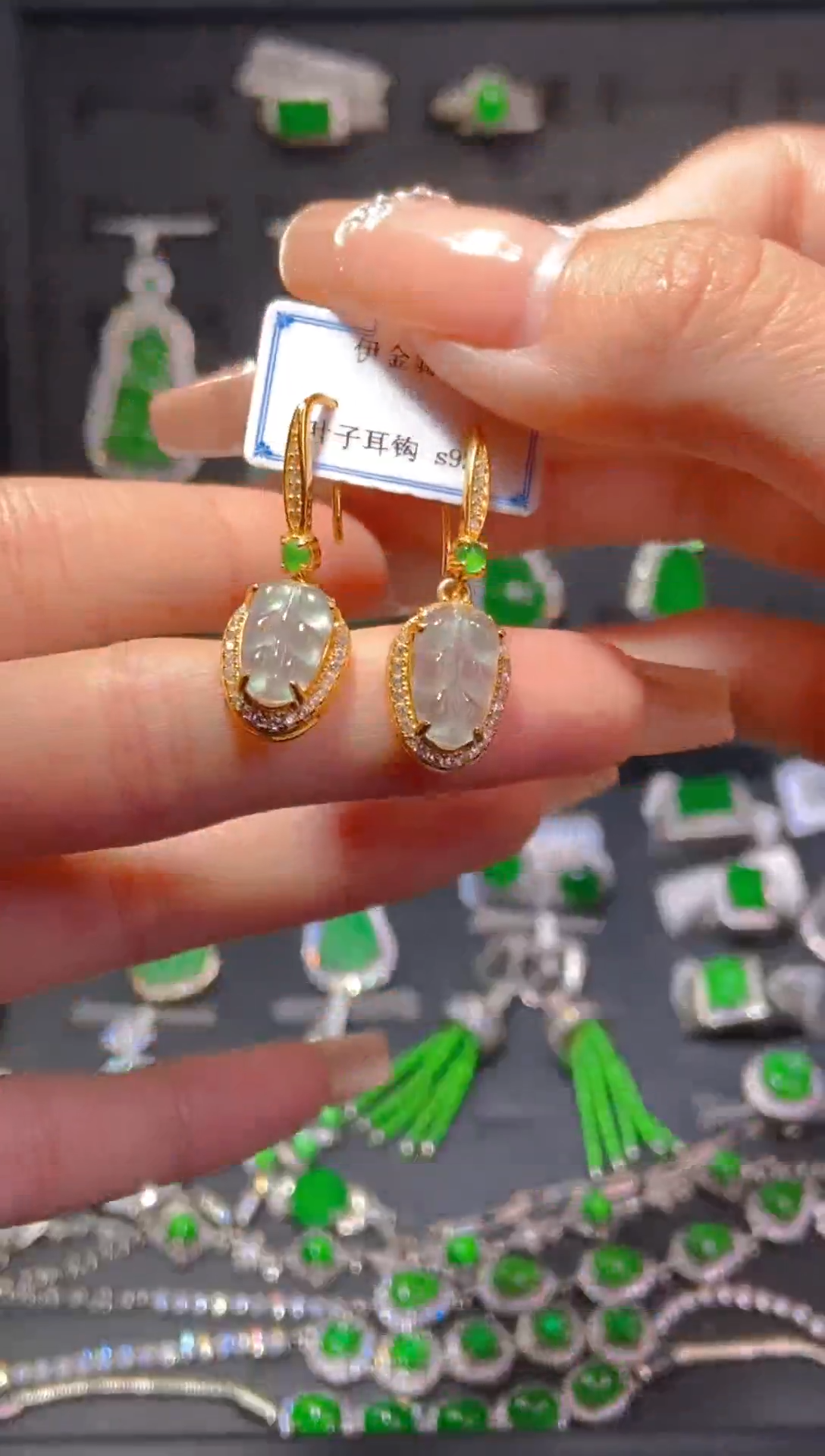 【闪购商品】翡翠戒指银S925镶嵌天然翡翠A货82