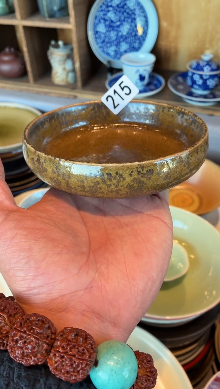 瓷片小*条215黑金小料碟3个