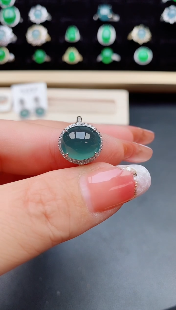 【闪购商品】翡翠戒指银S925镶嵌1232312
