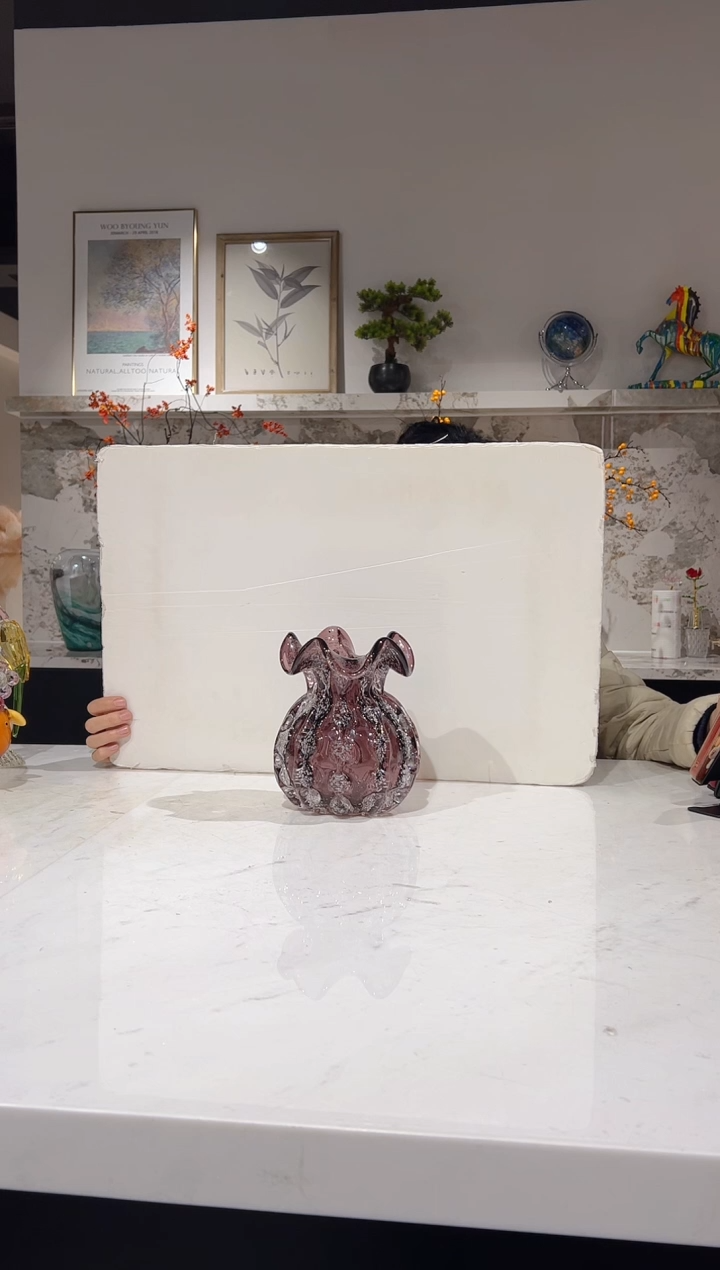 【闪购商品】琉璃紫色钱袋花瓶