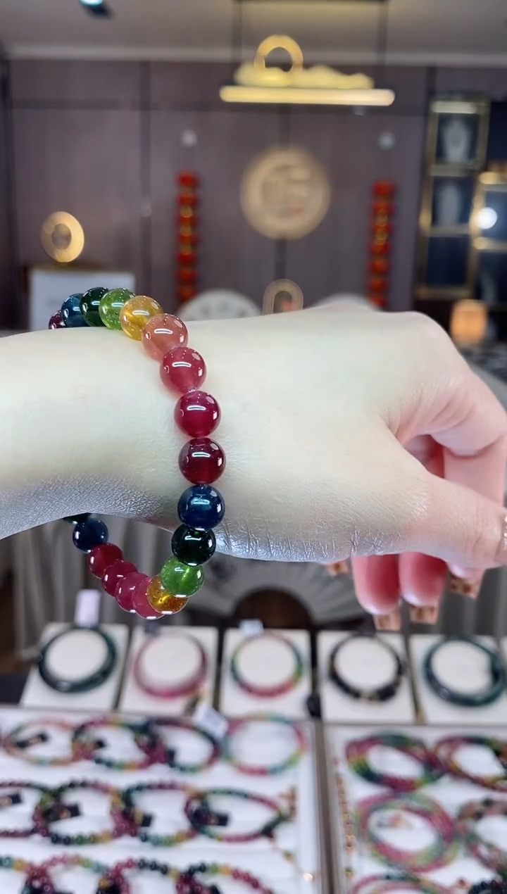 【闪购商品】碧玺单圈手串7mm+未镶嵌一物一证dan