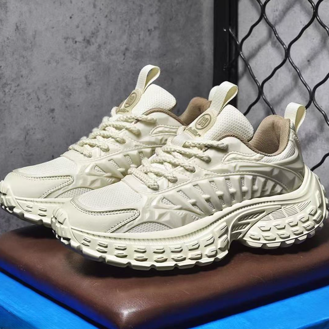 z8老爹鞋米色轮胎增高老爹鞋女士高弹男鞋女款夏季网面B6661