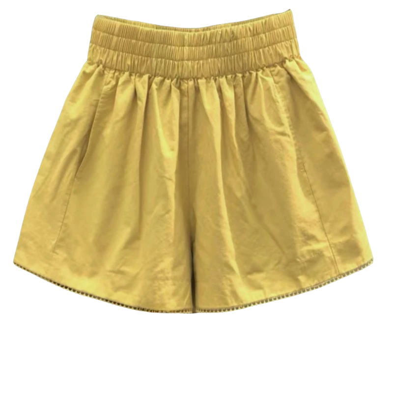 2025夏季新款松紧腰休闲短裤宽松凉爽A字阔腿裤