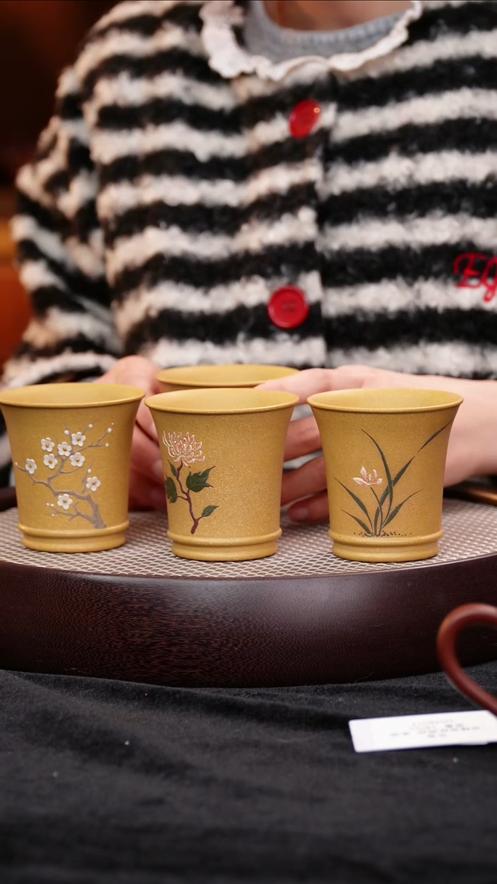 茶壶紫砂宜兴紫砂梅兰竹菊套杯