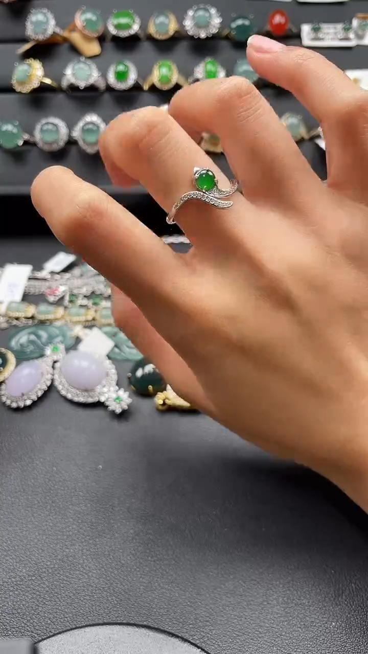 【闪购商品】翡翠戒指银S925镶嵌47647