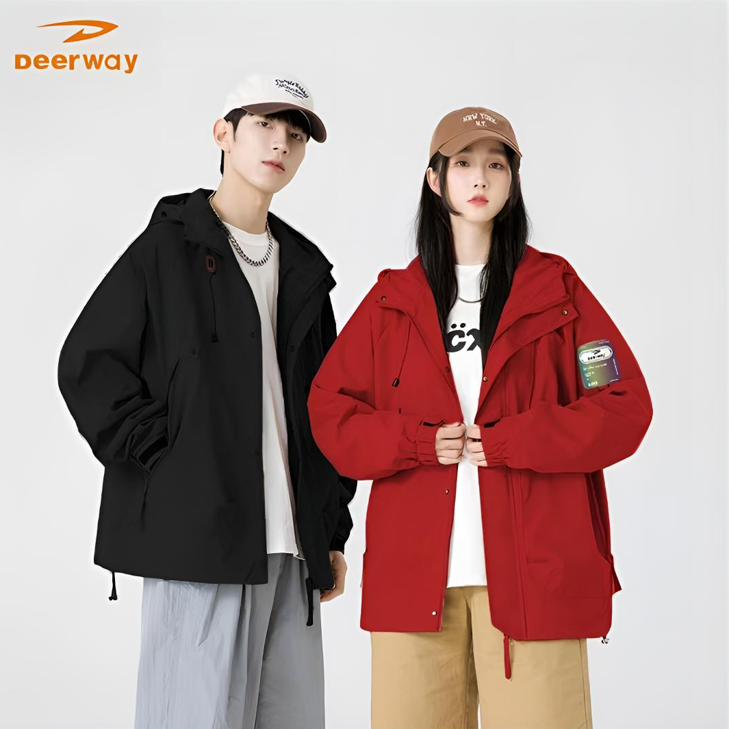 【户外冲锋外套】德尔惠春季新款防风防刮夹克男女同款户外登山外套