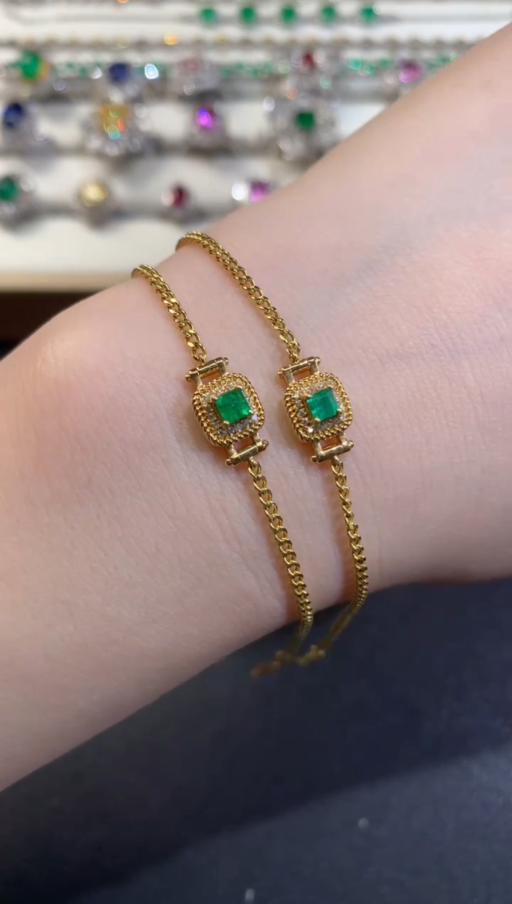 【闪购商品】祖母绿手链18K金镶嵌多样性发其一Z91|2500