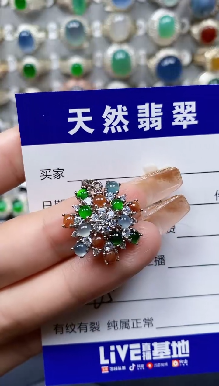 翡翠银S925镶嵌颈饰65
