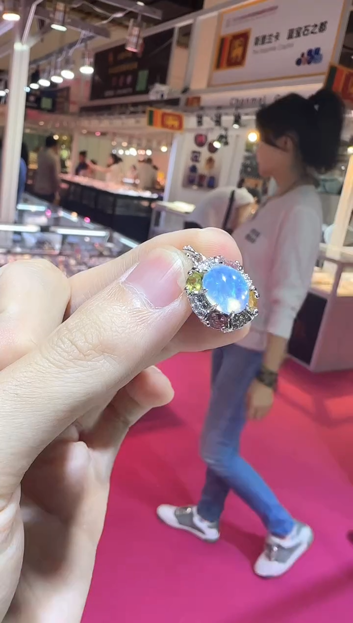 银S925镶嵌欧泊珠宝奇石9*7mm吊坠