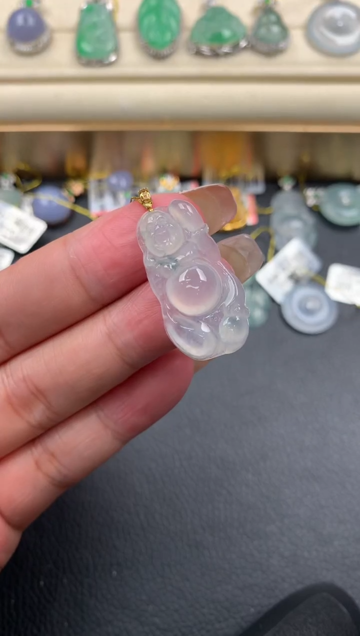 【闪购商品】翡翠颈饰18K金镶嵌Q257       