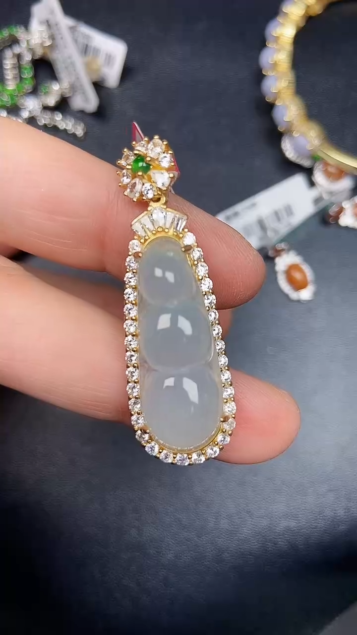 银S925镶嵌戒指翡翠8400