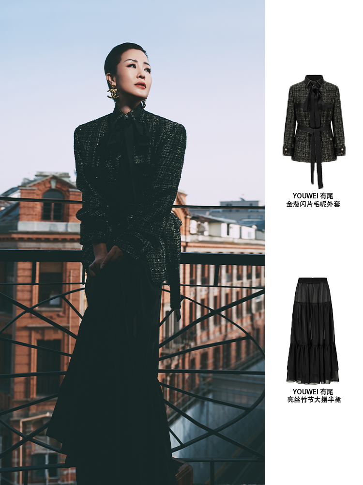 【顾文婷推荐】YOUWEI有尾25 DT 金葱闪片毛呢外套 DT1925404