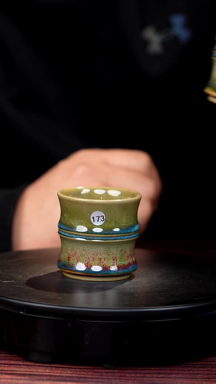 173#李盼龙一级品原矿钧瓷玉竹杯
