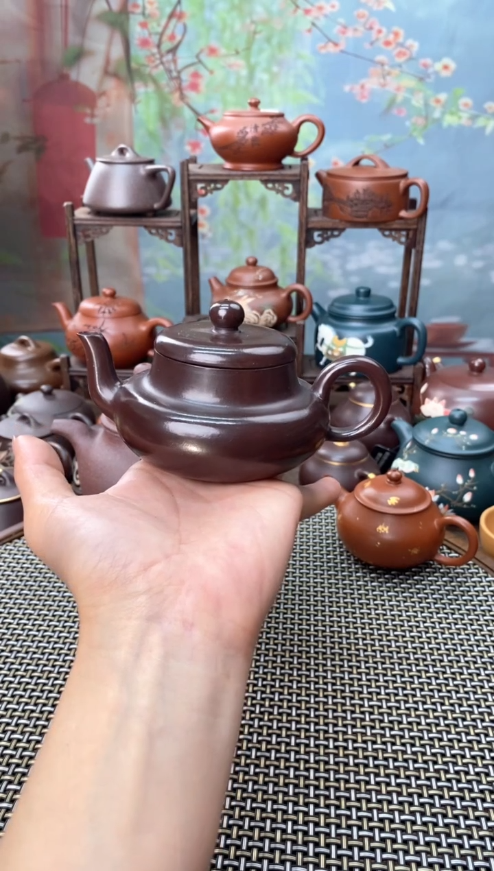 茶壶紫砂茄皮紫泥君德