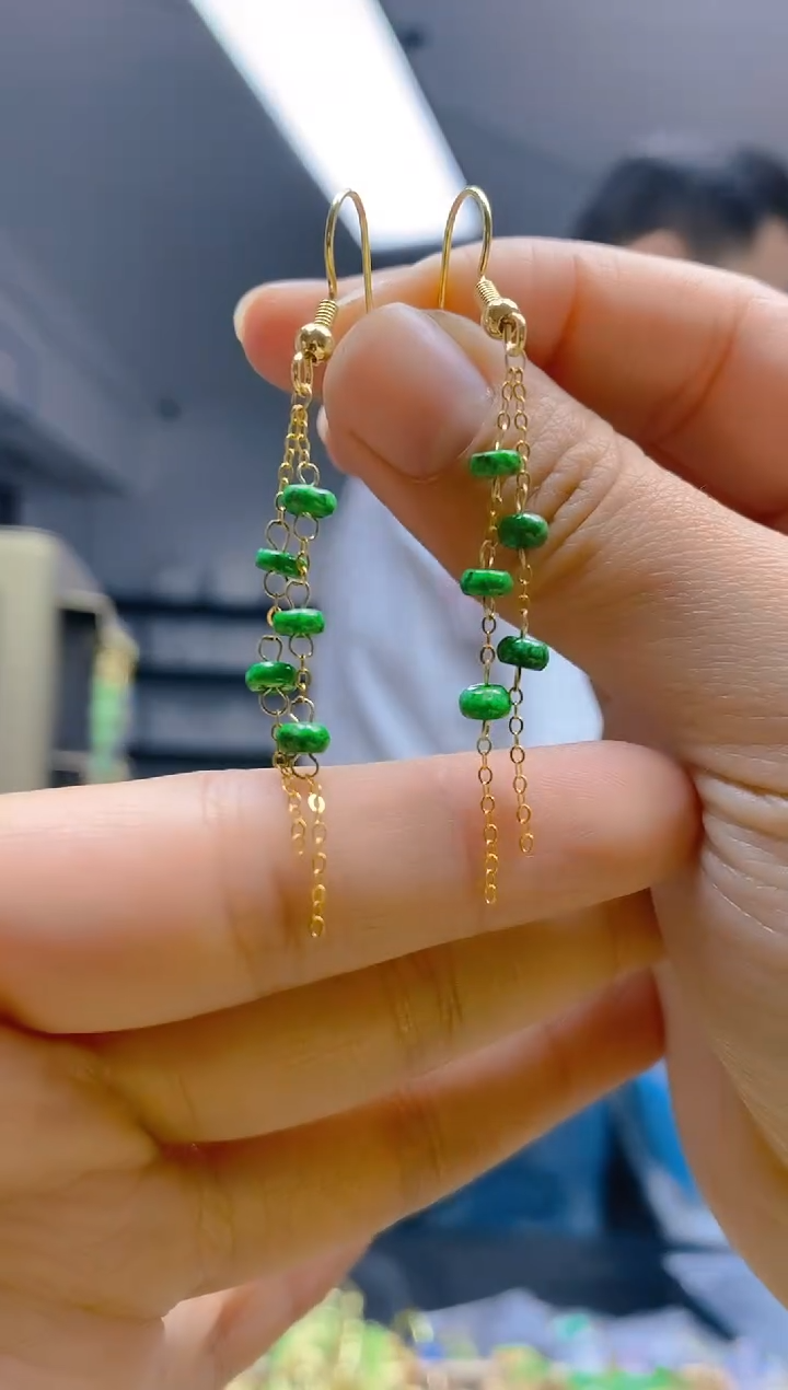 【闪购商品】翡翠耳饰合金0375翡翠耳钩