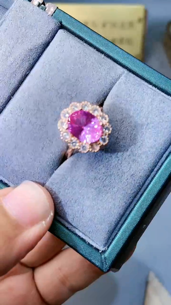 【闪购商品】彩色蓝宝石戒指银S925镶嵌35