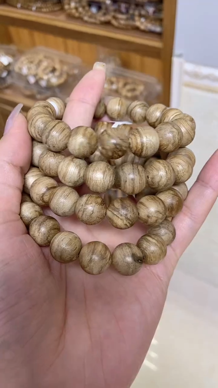 手串沉香文莱圆珠单圈1.3虎皮多样性发其一