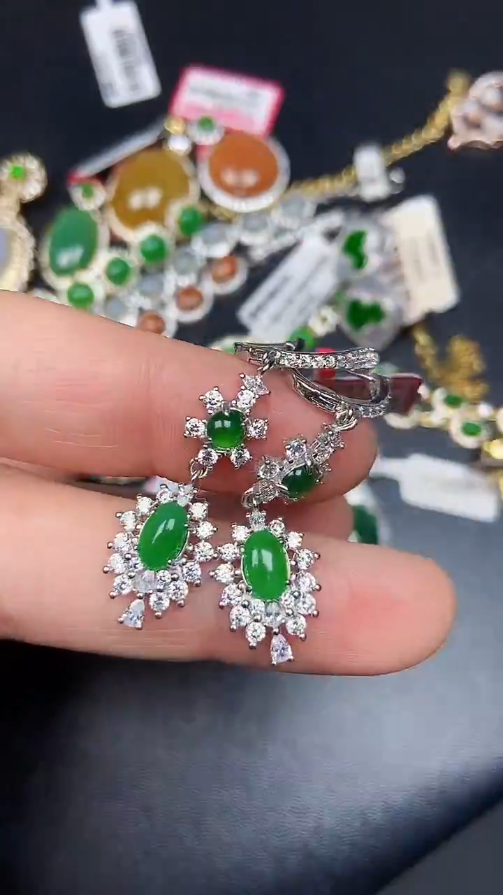 银S925镶嵌戒指翡翠1750