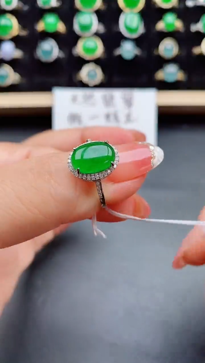 【闪购商品】翡翠戒指银S925镶嵌21221