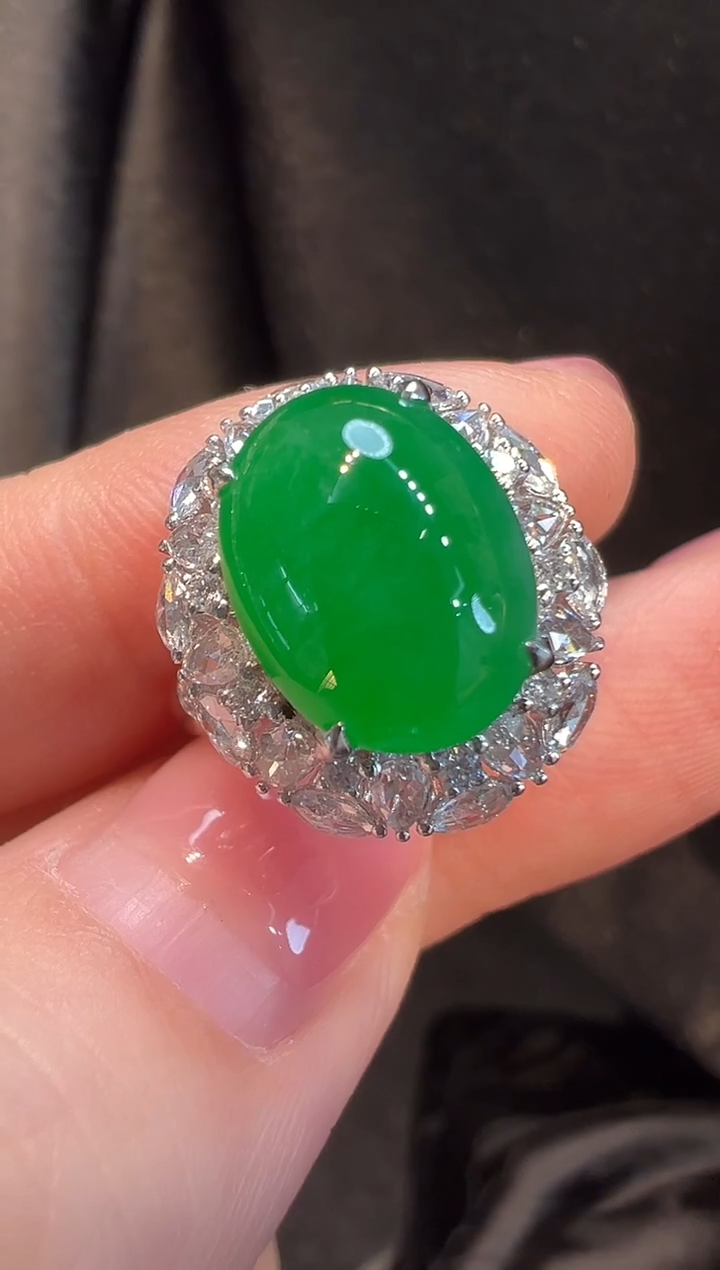 18K金镶嵌戒指翡翠L6