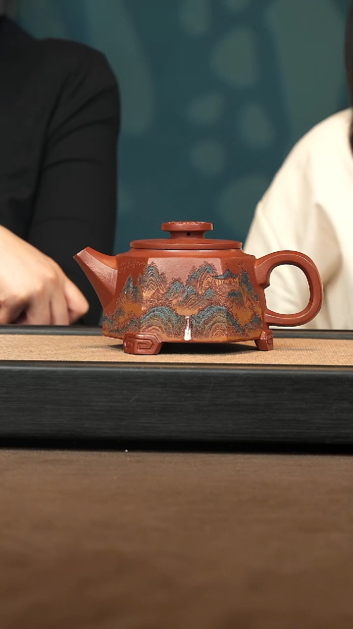茶壶紫砂【六方山水】