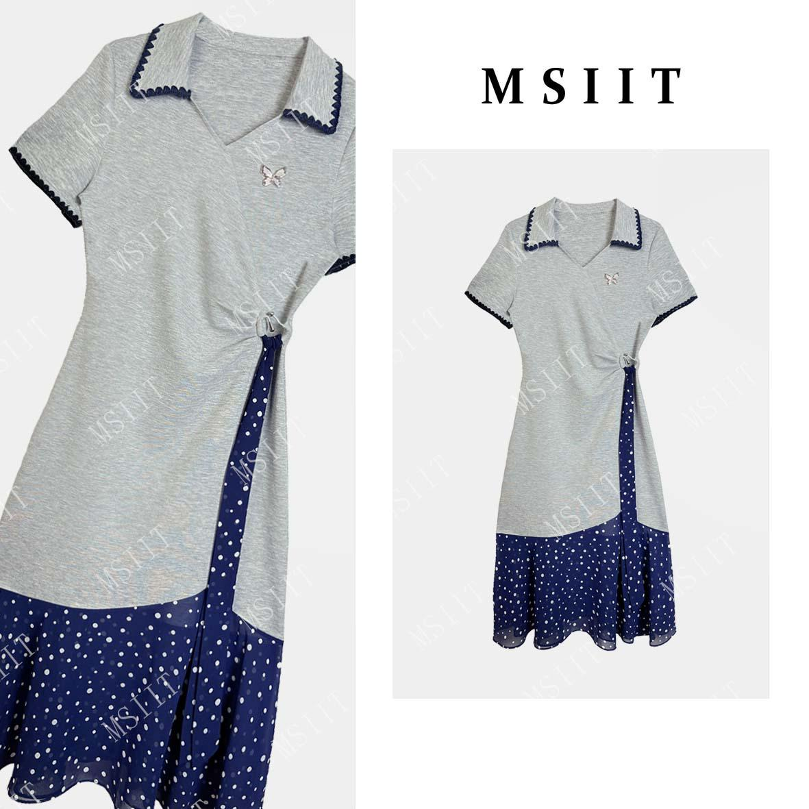 XX-轻奢简约舒适感拼接重工刺绣小熊显瘦气质连衣裙JC-A3893