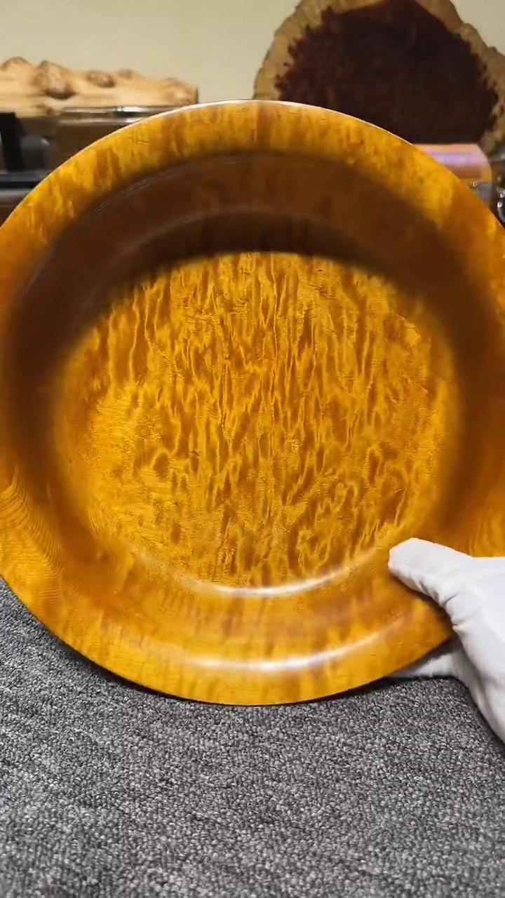 金丝楠木老料满水波聚宝盘 28.6-8cm