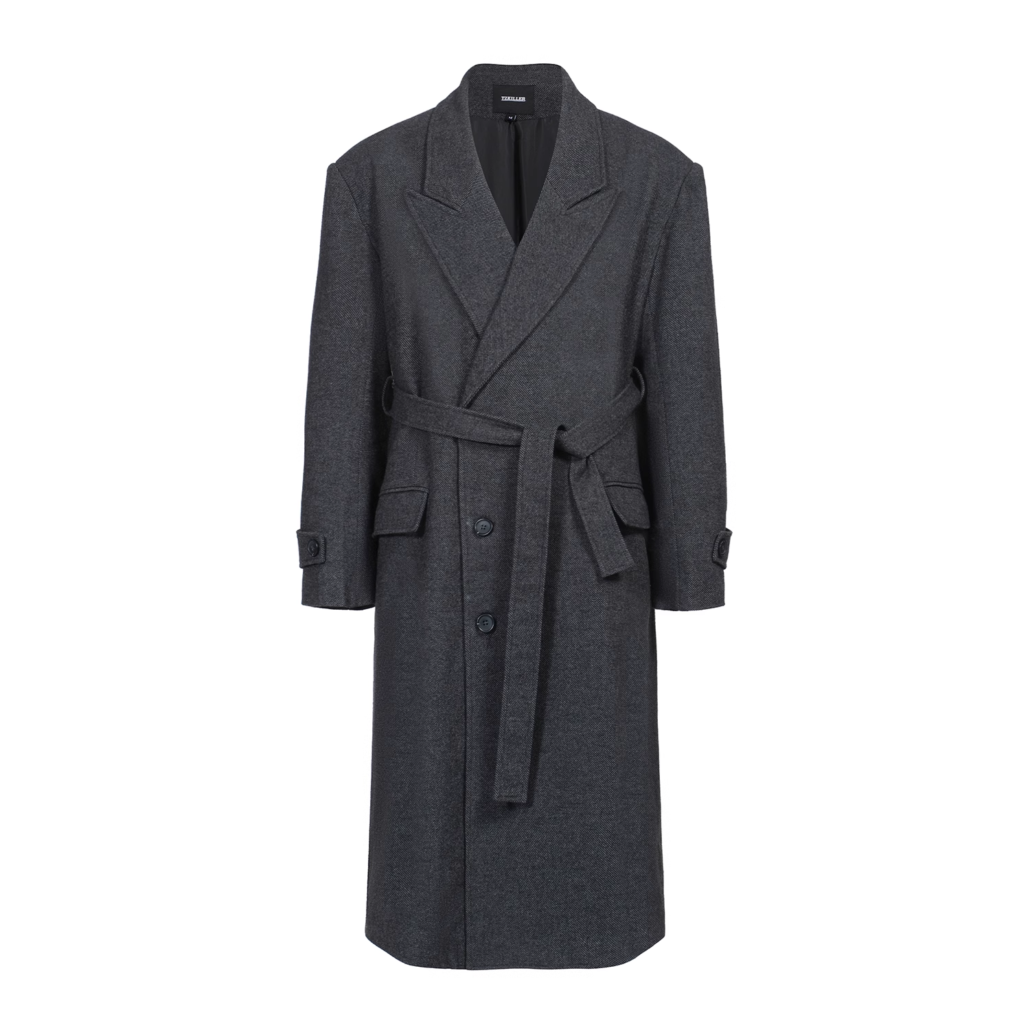 【TZ killer】OVERCOAT长款灰色宽松垫肩廓形长大衣外套