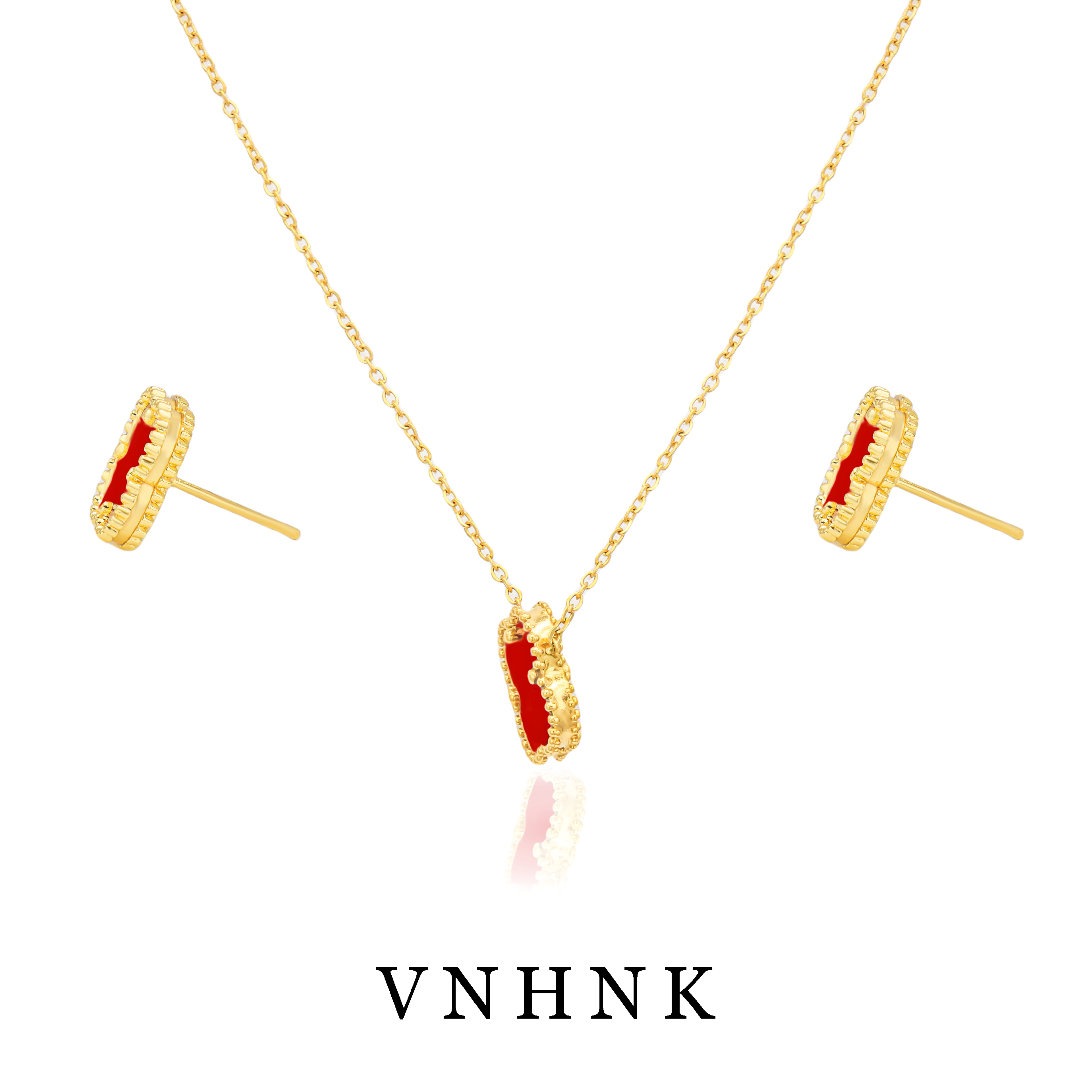 钛钢项链 美可儿   N182   金色(48cm)气质耳环项链套装