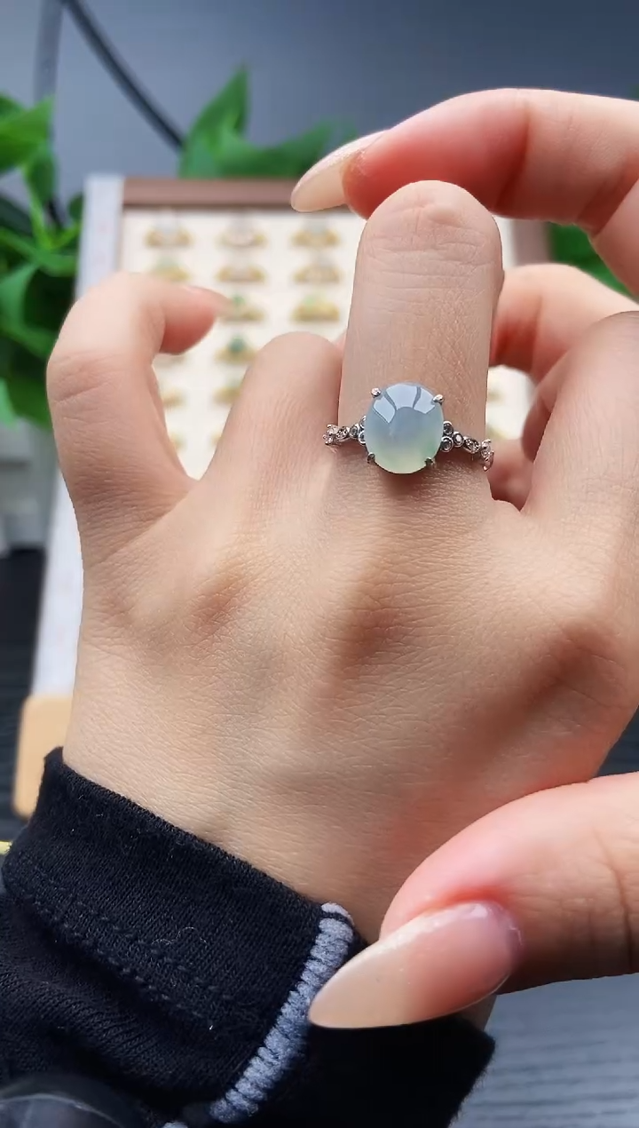 银S925镶嵌戒指翡翠120