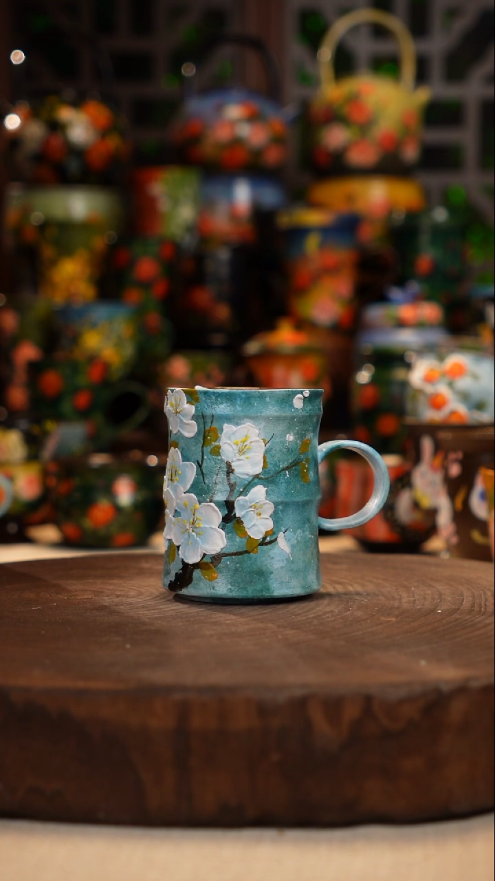 紫砂 油画手绘釉下彩