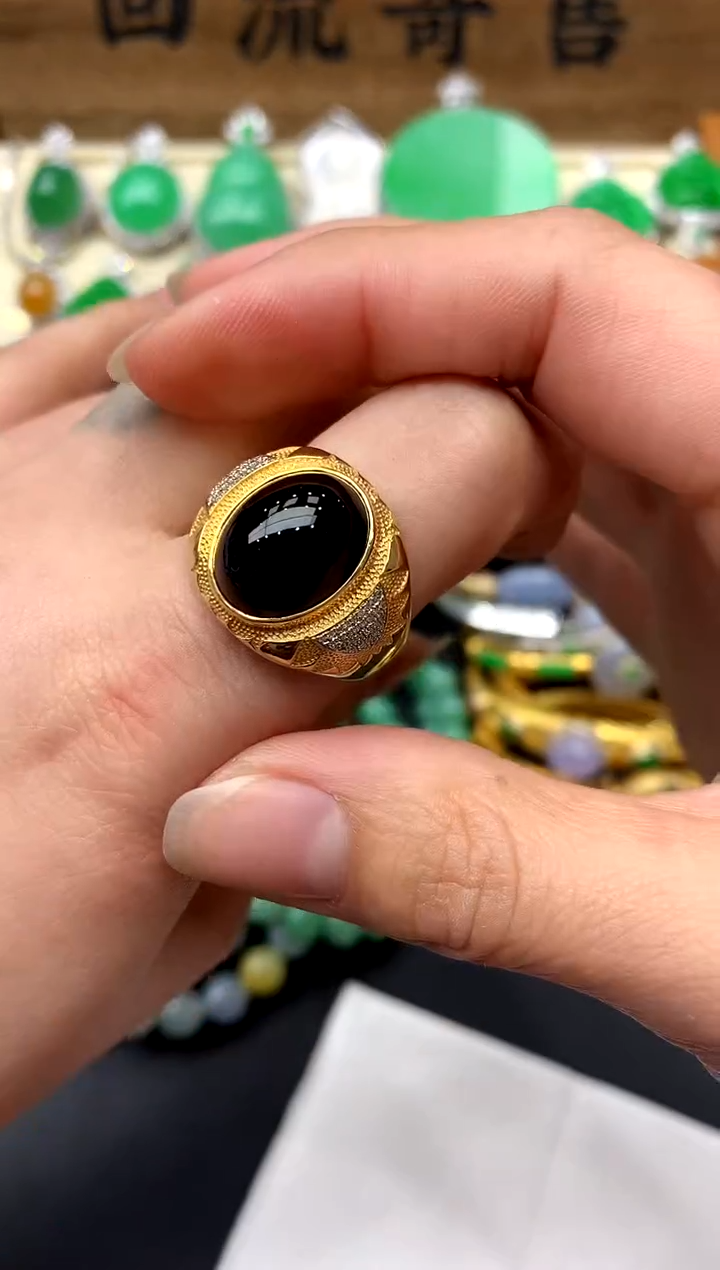 【闪购商品】翡翠戒指18K金镶嵌389-中国好珍宝