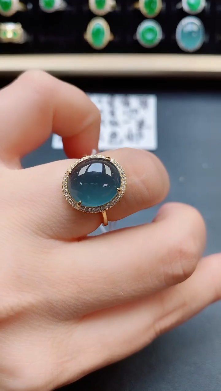 翡翠戒指银S925镶嵌321321
