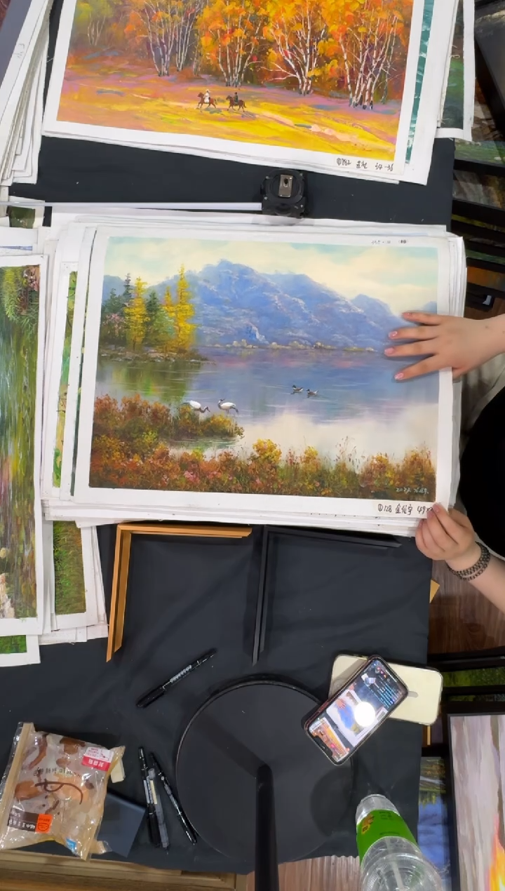 油画【新品含装裱】朝鲜画家原创手绘油画作品