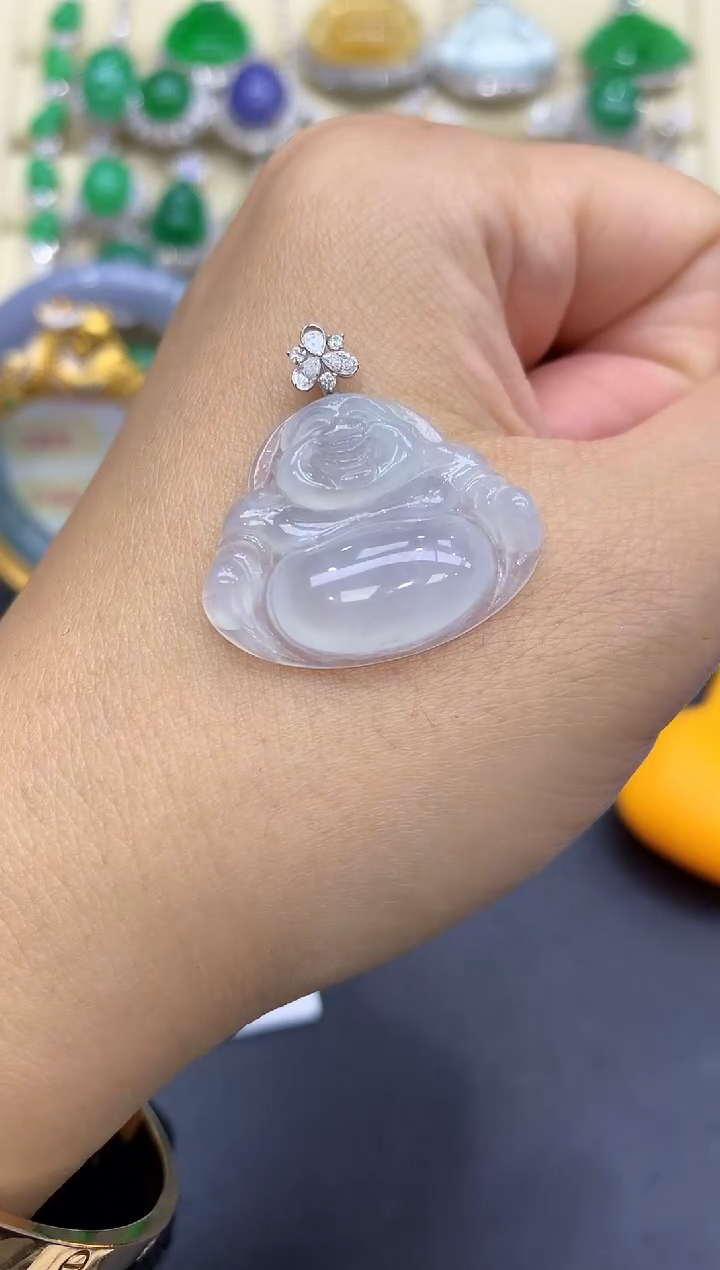 颈饰18K金镶嵌翡翠161-中国好珍宝