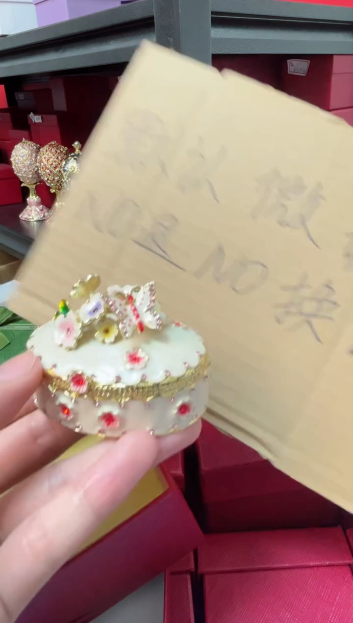 【闪购商品】瓷片年货节福福价格高质珐琅彩合金摆件首饰盒