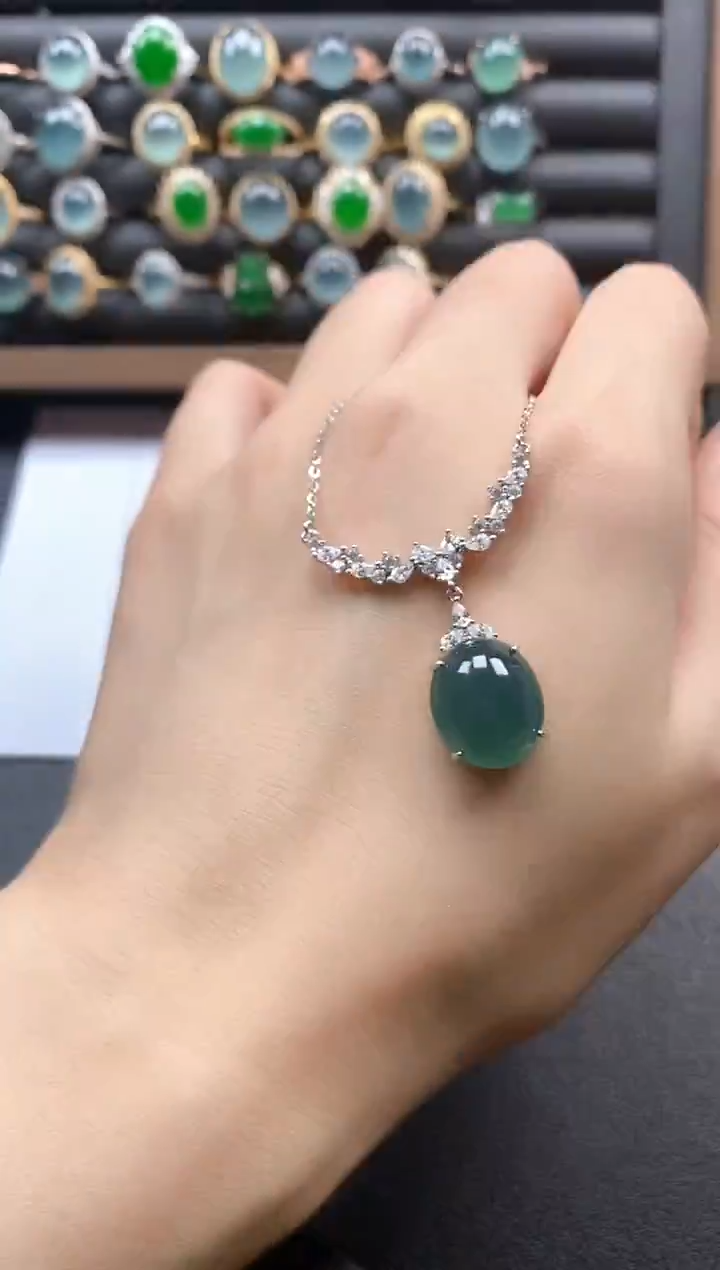 银S925镶嵌戒指翡翠51511