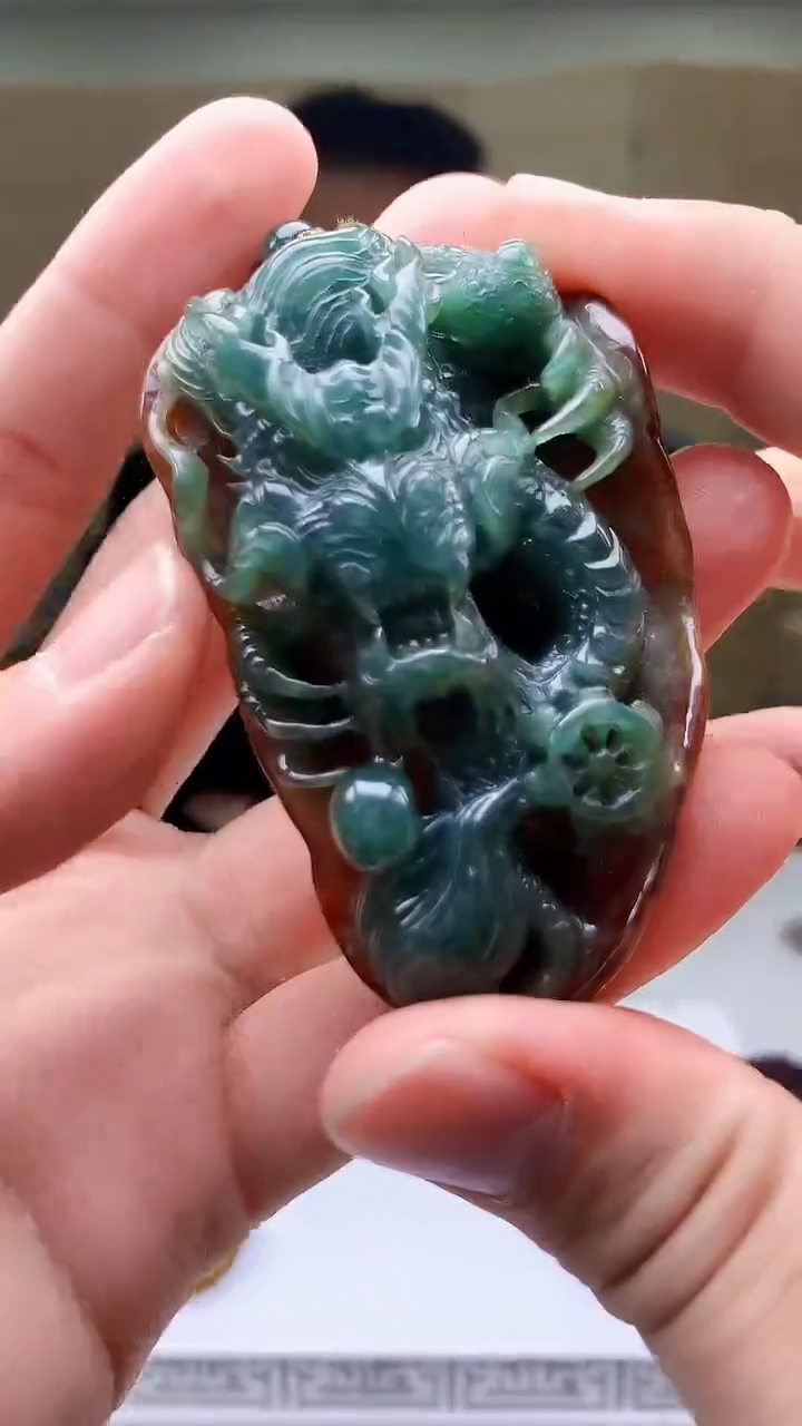 【闪购商品】定制翡翠未镶嵌4969bb-毛货挂件163