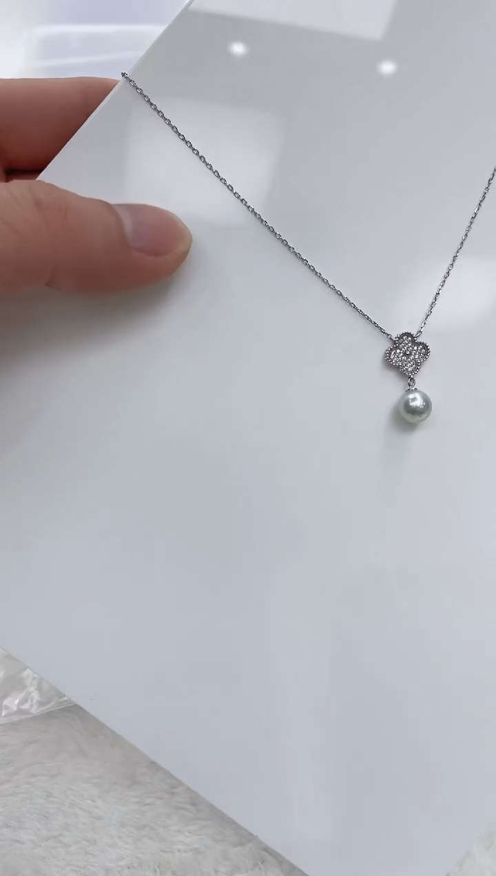 【闪购商品】海水珍珠颈饰银S925镶嵌海水珍珠项链