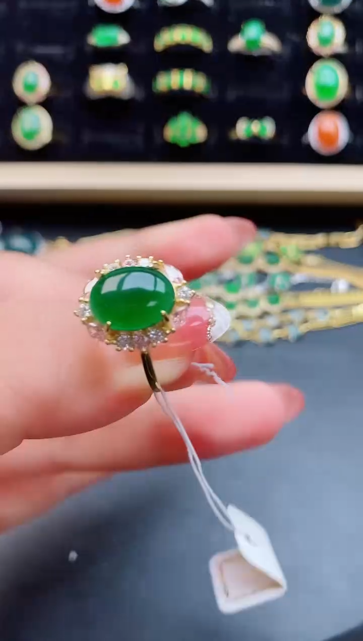 【闪购商品】翡翠戒指银S925镶嵌12121