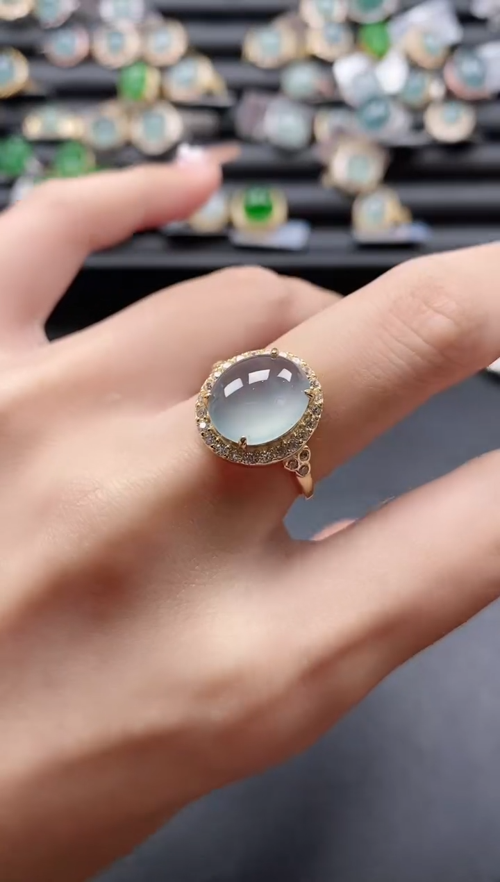 【闪购商品】翡翠戒指银S925镶嵌51511