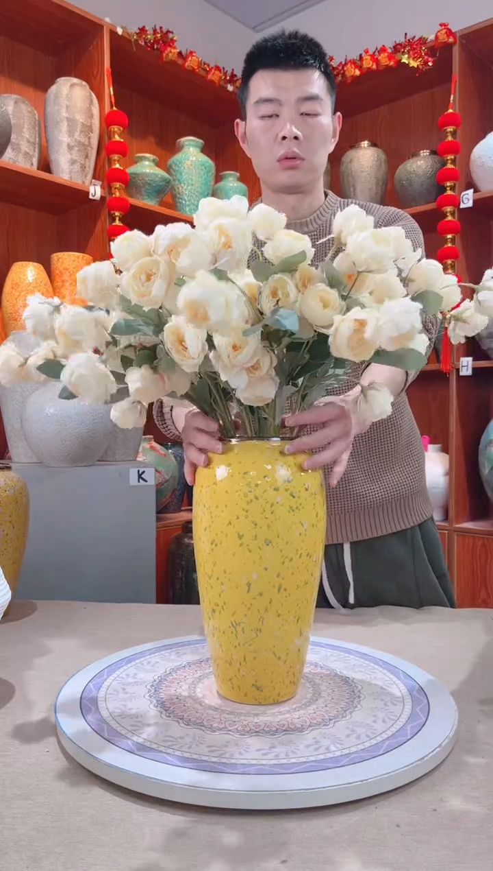 【闪购商品】瓶油菜花 大号 陶瓷花瓶 无花