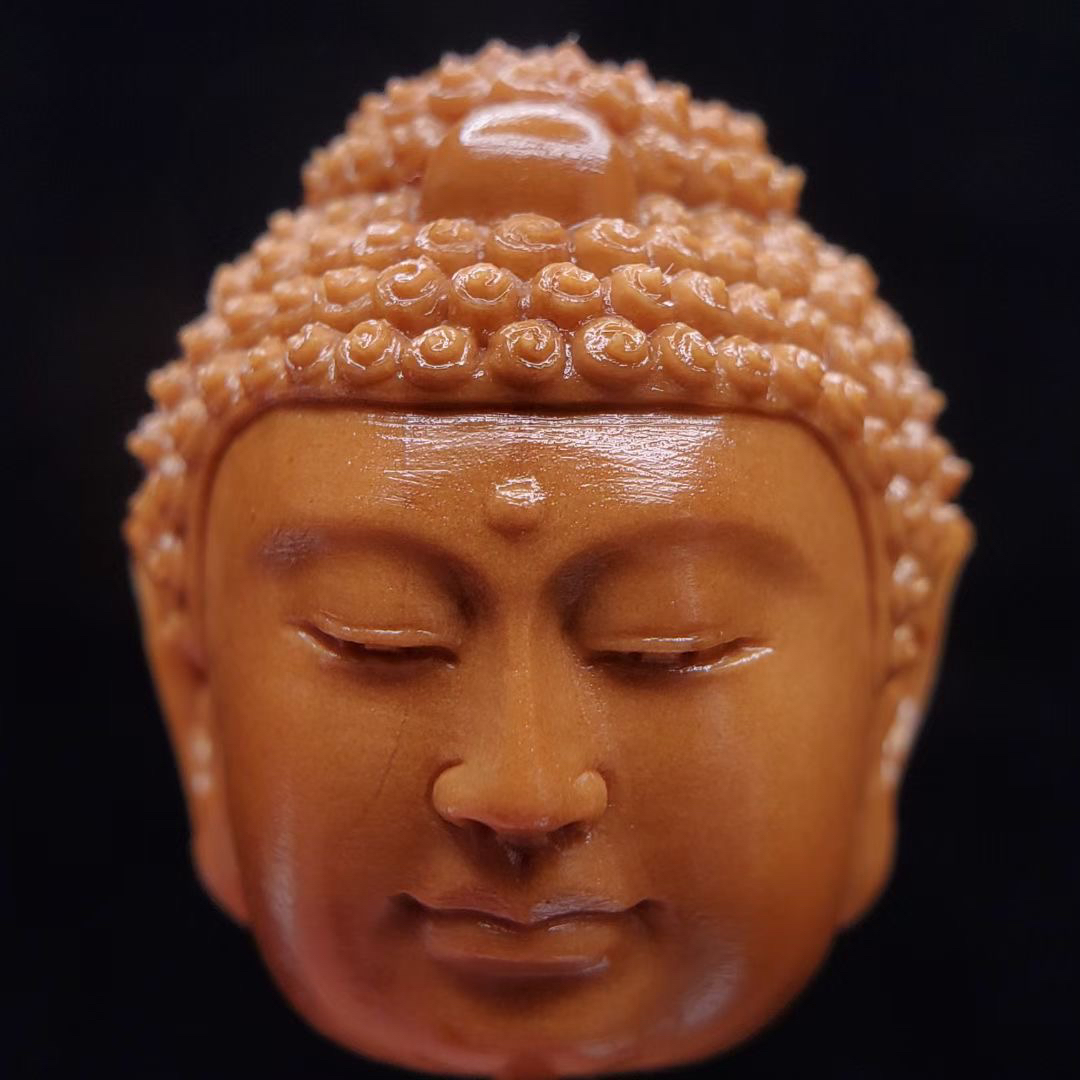 雨辰核雕出品纯手工雕刻水晶核橄榄核如来头单籽男女款吊坠