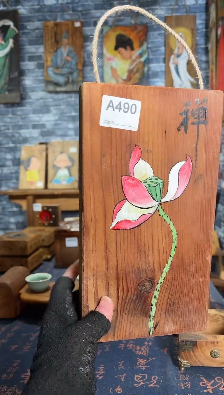 风化老门板丙烯画