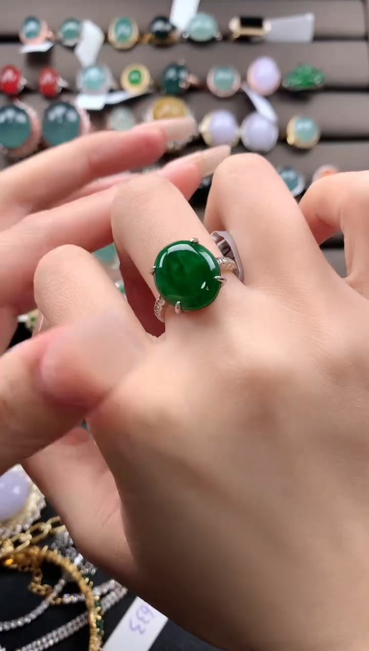 【闪购商品】翡翠戒指银S925镶嵌4324324
