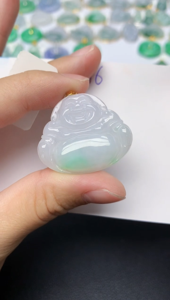 颈饰18K金镶嵌翡翠天然缅甸A货翡翠百元以上9元证书费自理