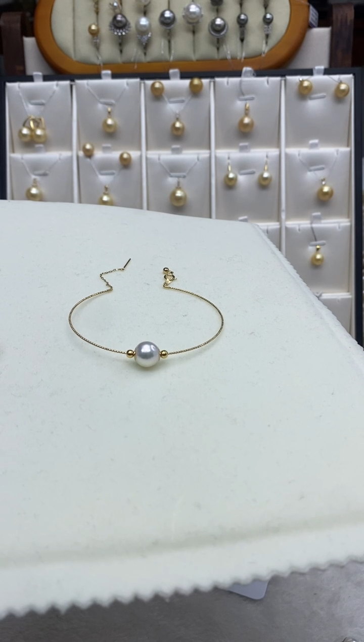 【闪购商品】海水珍珠手链18K金镶嵌9-9.5mm