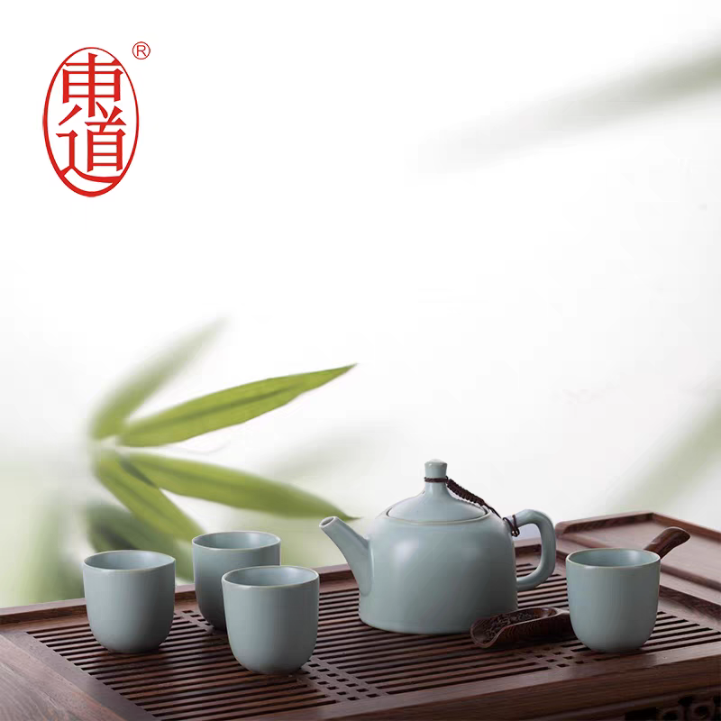 东道汝窑文人雅趣茶组（天青色）