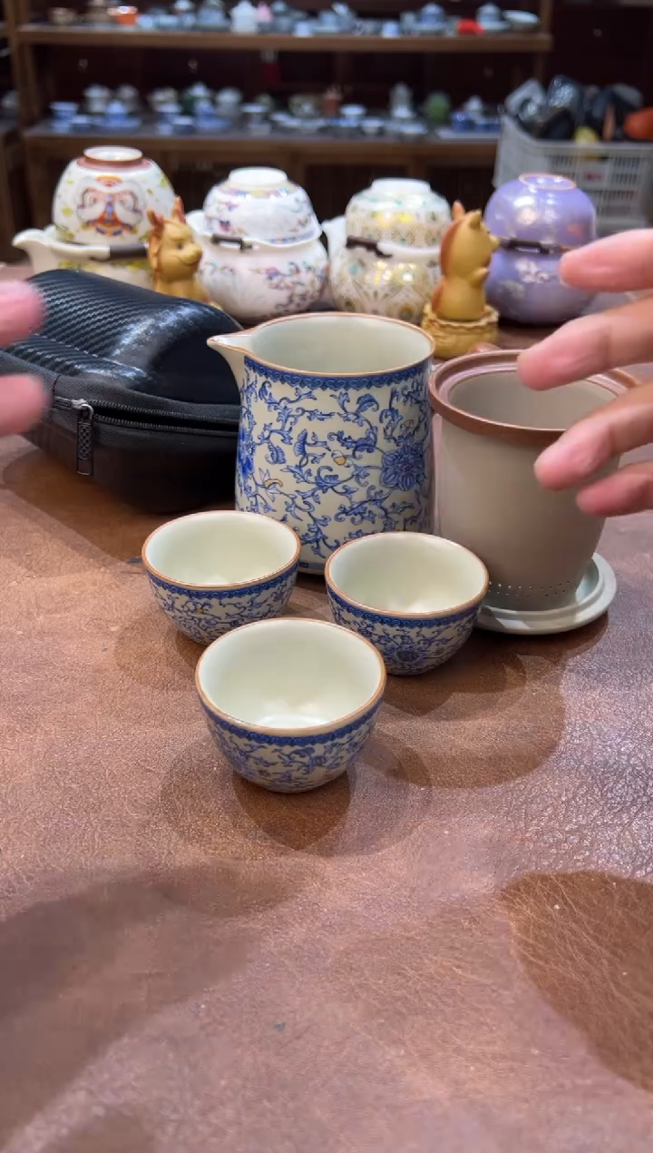 真的很便宜会开片的旅行茶具